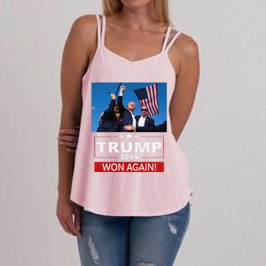 Trump Wins Us Presidency Trump Won Again Election 2024 Women's Strappy Tank