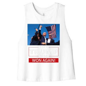 Trump Wins Us Presidency Trump Won Again Election 2024 Women's Racerback Cropped Tank