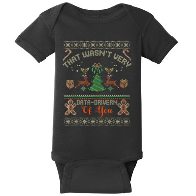 That WasnT Very Data Driven Of You Ugly Christmas Sweaters Baby Bodysuit