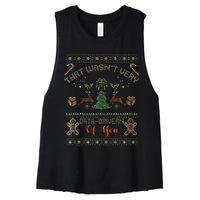 That WasnT Very Data Driven Of You Ugly Christmas Sweaters Women's Racerback Cropped Tank