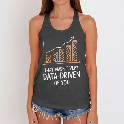 That WasnT Very Data Driven Of You Funny Data Driven Women's Knotted Racerback Tank