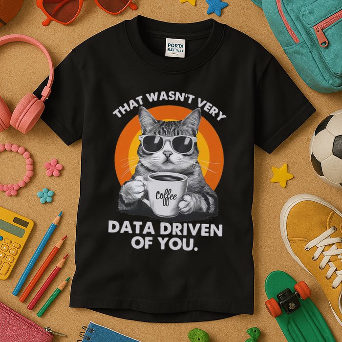 That WasnT Very Data Driven Of You Funny Cat Data Analyst Kids T-Shirt