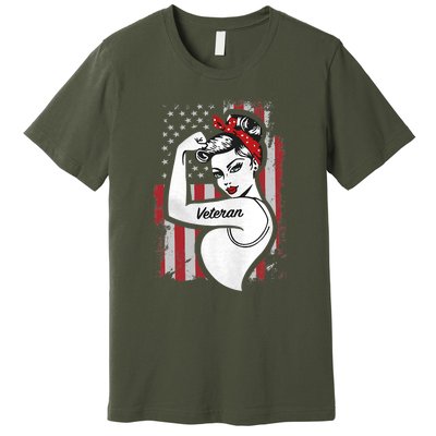 The Woman Veteran Strong Girl Mom Veteran Premium T-Shirt