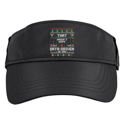 That WasnT Very Data Driven Of You Ugly Sweater Christmas Adult Drive Performance Visor