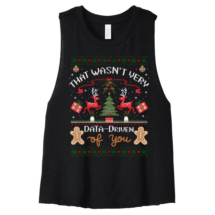 That WasnT Very Data Driven Of You Ugly Christmas Sweaters Women's Racerback Cropped Tank