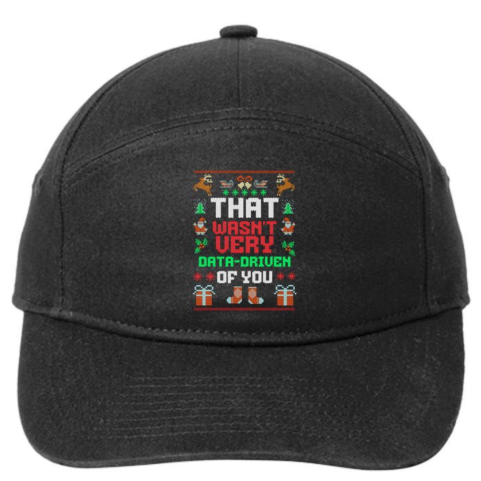 That WasnT Very Data Driven Of You Ugly Christmas Sweaters 7-Panel Snapback Hat
