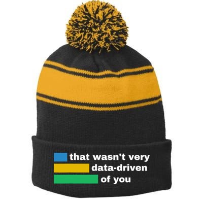 That WasnT Very Data Driven Of You Funny Data Analyst Geek Stripe Pom Pom Beanie
