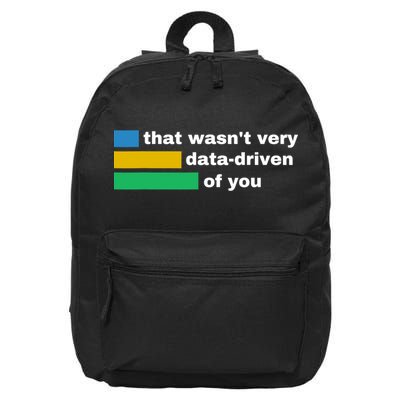 That WasnT Very Data Driven Of You Funny Data Analyst Geek 16 in Basic Backpack