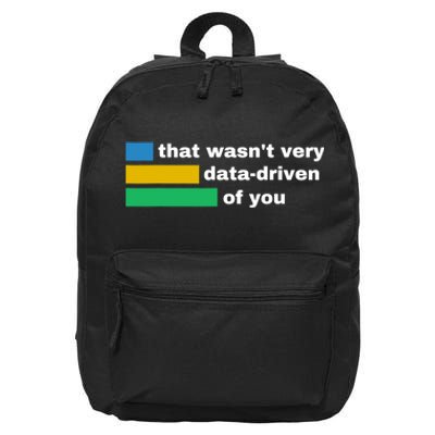 That WasnT Very Data Driven Of You Funny Data Analyst Geek 16 in Basic Backpack