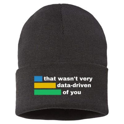 That WasnT Very Data Driven Of You Funny Data Analyst Geek Sustainable Knit Beanie