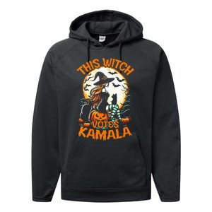 This Witch Votes Kamala Harris President Funny Halloween Performance Fleece Hoodie