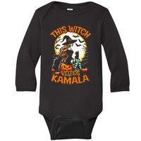 This Witch Votes Kamala Harris President Funny Halloween Baby Long Sleeve Bodysuit