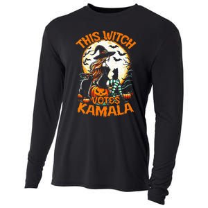 This Witch Votes Kamala Harris President Funny Halloween Cooling Performance Long Sleeve Crew