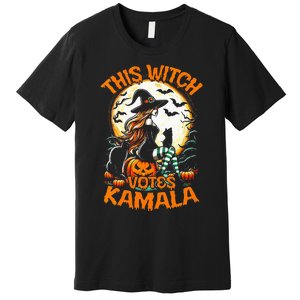 This Witch Votes Kamala Harris President Funny Halloween Premium T-Shirt