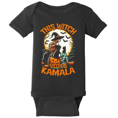 This Witch Votes Kamala Harris President Funny Halloween Baby Bodysuit