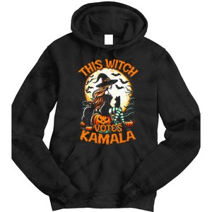 This Witch Votes Kamala Harris President Funny Halloween Tie Dye Hoodie