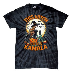 This Witch Votes Kamala Harris President Funny Halloween Tie-Dye T-Shirt