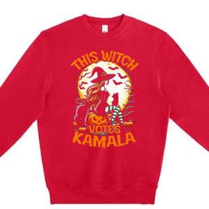 This Witch Votes Kamala Harris President Funny Halloween Premium Crewneck Sweatshirt