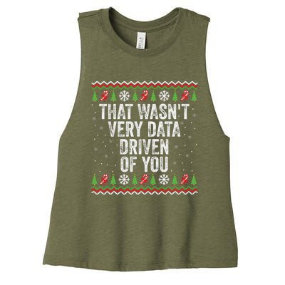 That WasnT Very Data Driven Of You Christmas Xmas Pajamas Women's Racerback Cropped Tank