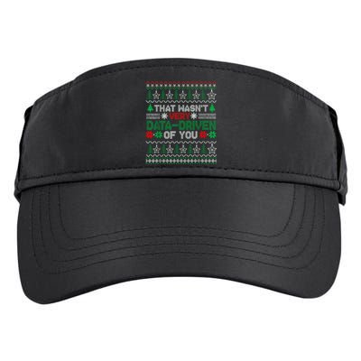 That WasnT Very Data Driven Of You Christmas Xmas Pajamas Adult Drive Performance Visor