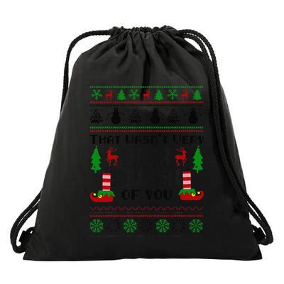 That WasnT Very Data Driven Of You Ugly Sweater Christmas Drawstring Bag