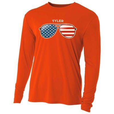 Tyler Wv Vintage Us Flag Sunglasses Gift Cooling Performance Long Sleeve Crew