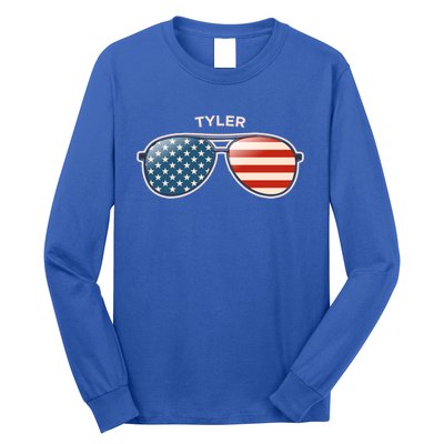 Tyler Wv Vintage Us Flag Sunglasses Gift Long Sleeve Shirt