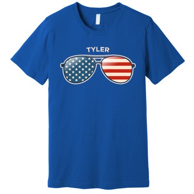 Tyler Wv Vintage Us Flag Sunglasses Gift Premium T-Shirt