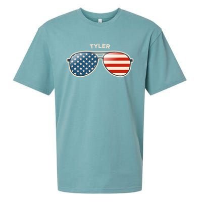 Tyler Wv Vintage Us Flag Sunglasses Gift Sueded Cloud Jersey T-Shirt