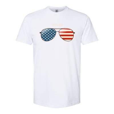 Tyler Wv Vintage Us Flag Sunglasses Gift Softstyle CVC T-Shirt