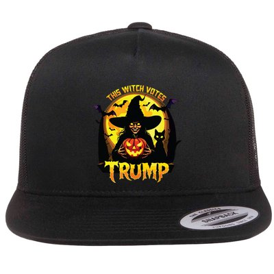 This Witch Votes Trump Halloween Witches Trumpkin Pumpkin Flat Bill Trucker Hat