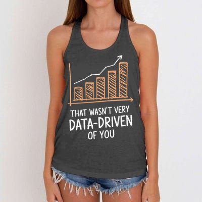 That WasnT Very Data Driven Of You Funny Data Driven Women's Knotted Racerback Tank