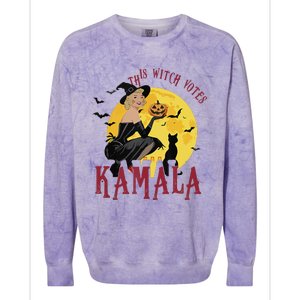 This Witch Votes Kamala Voting 2024 Colorblast Crewneck Sweatshirt