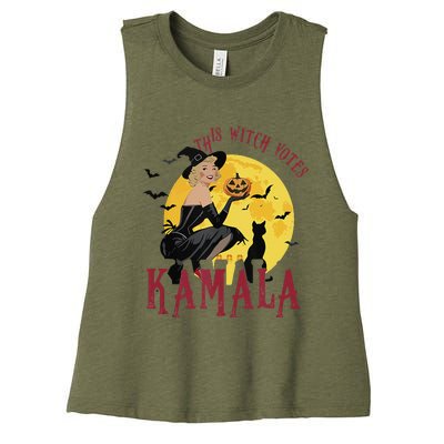 This Witch Votes Kamala Voting 2024 Women's Racerback Cropped Tank