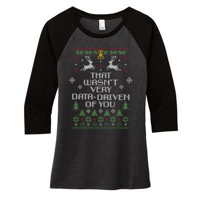 That WasnT Very Data Driven Of You Christmas Costume Women's Tri-Blend 3/4-Sleeve Raglan Shirt