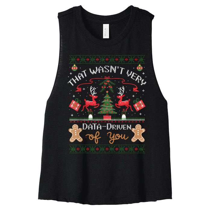 That WasnT Very Data Driven Of You Ugly Christmas Sweaters Women's Racerback Cropped Tank