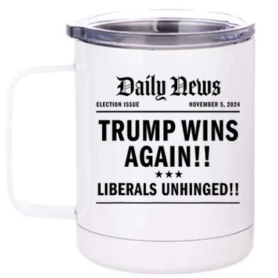 Trump Won Victory Wins Headline Trump 2024 Landslide Victory 12 oz Stainless Steel Tumbler Cup