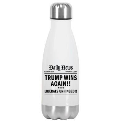 Trump Won Victory Wins Headline Trump 2024 Landslide Victory Stainless Steel Insulated Water Bottle