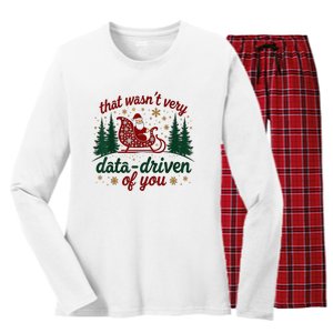 That WasnT Very Data Driven Of You Ugly Sweater Christmas Women's Long Sleeve Flannel Pajama Set 