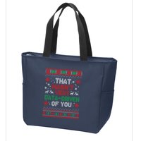 That WasnT Very Data Driven Of You Ugly Sweater Christmas Zip Tote Bag