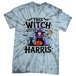 This Witch Votes Harris Funny Halloween Kamala Witchy Witch Tie-Dye T-Shirt