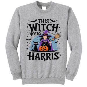 This Witch Votes Harris Funny Halloween Kamala Witchy Witch Tall Sweatshirt