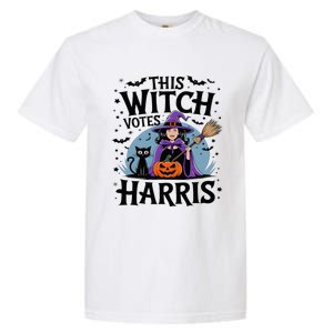 This Witch Votes Harris Funny Halloween Kamala Witchy Witch Garment-Dyed Heavyweight T-Shirt