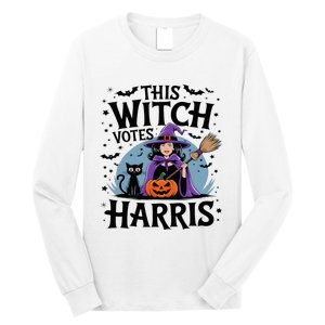 This Witch Votes Harris Funny Halloween Kamala Witchy Witch Long Sleeve Shirt