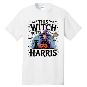 This Witch Votes Harris Funny Halloween Kamala Witchy Witch Tall T-Shirt