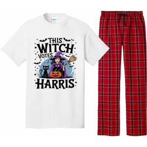 This Witch Votes Harris Funny Halloween Kamala Witchy Witch Pajama Set