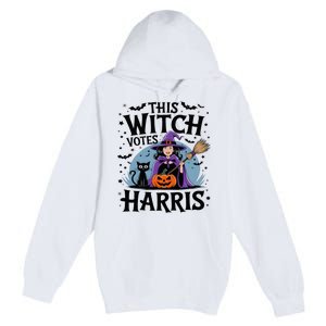 This Witch Votes Harris Funny Halloween Kamala Witchy Witch Premium Pullover Hoodie