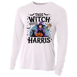 This Witch Votes Harris Funny Halloween Kamala Witchy Witch Cooling Performance Long Sleeve Crew