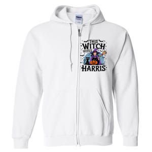 This Witch Votes Harris Funny Halloween Kamala Witchy Witch Full Zip Hoodie