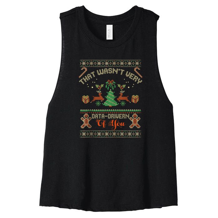 That WasnT Very Data Driven Of You Ugly Christmas Sweaters Women's Racerback Cropped Tank